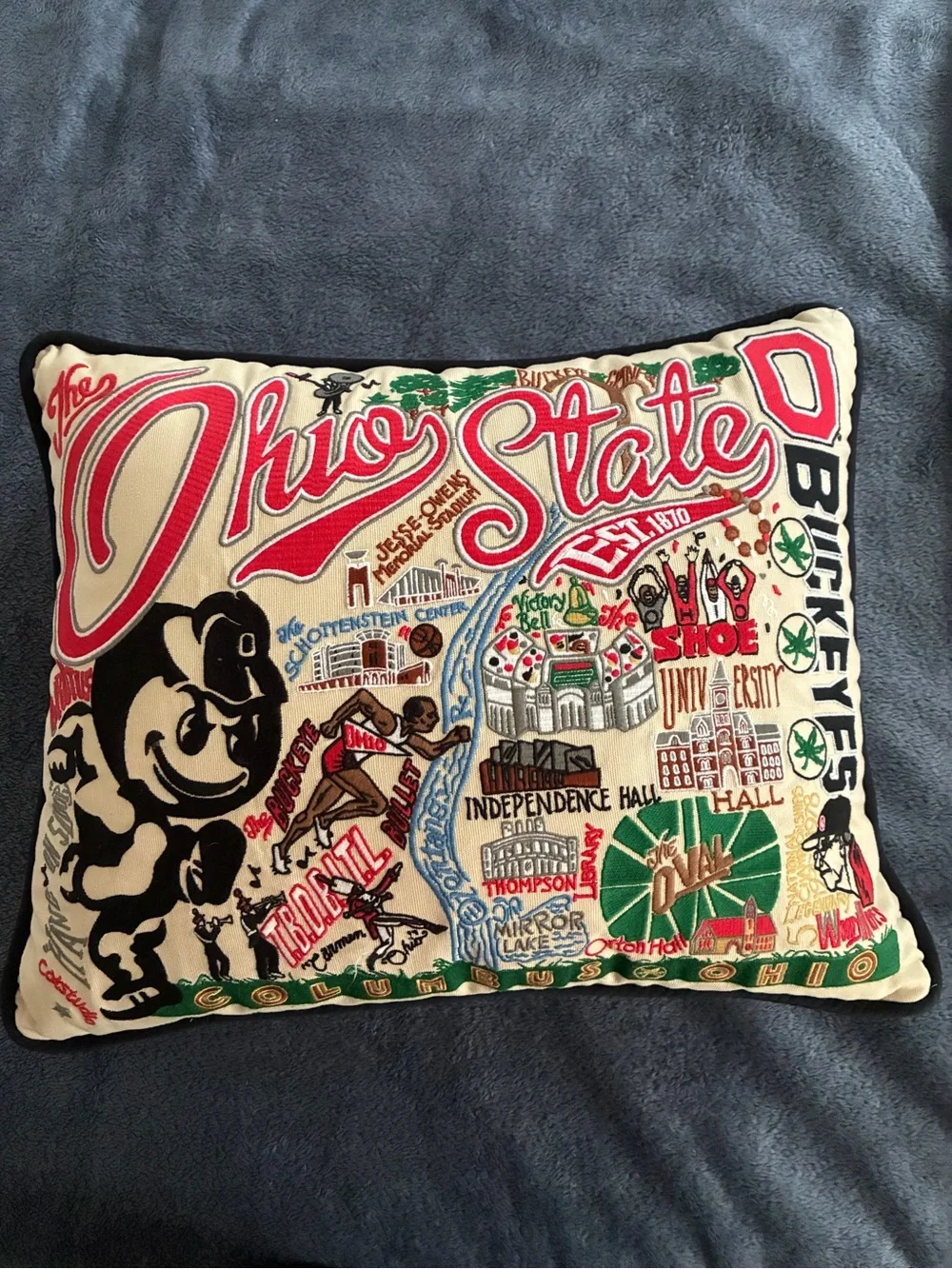 Caruso Ohio State Buckeyes Decorative Throw Pillow Embroidered Multicolor